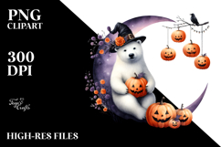 Funny Polar Bear Halloween PNG Product Image 2