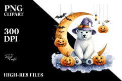 Polar Bear Dressed for Halloween, Transparent PNG Product Image 2