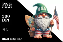 Digital Painting Gnome Green Hat | Sublimation | Clipart Product Image 1
