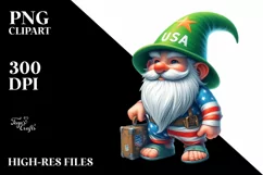 Digital Painting Gnome Green Hat | Sublimation | Clipart Product Image 3