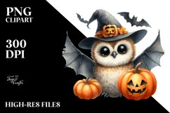 Funny Watercolor Halloween Bat | Sublimation | Clipart Product Image 1