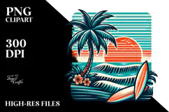 Retro Tropical Tree Surf, 20 oz Tumbler Product Image 2