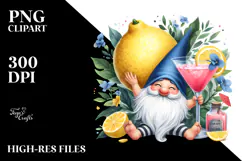 Whimsical Gnome with Cocktail, Transparent PNG Product Image 2