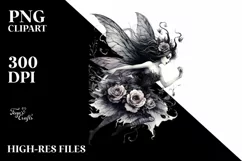 Gothic Fairy Watercolor PNG Product Image 1