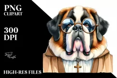 Contempt Saint Bernard with Big Eyes and es | Clipart Product Image 1