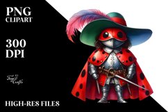 Watercolor Colorful Ladybug Musketeer Clipart Product Image 3