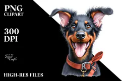 Watercolor Baby Doberman Pinscher with Big Eyes, Transparent Product Image 2