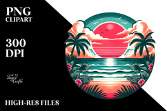 Retro Tropical Beach Sunset, 20 oz Tumbler Product Image 2