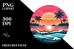 Retro Tropical Beach Sunset, 20 oz Tumbler Product Image 2