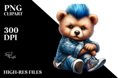 Cute Baby Bear with Proud Haircut PNG Product Image 2