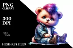 Goofy Bear with Cool Haircut PNG Product Image 1