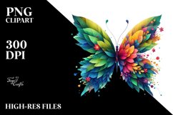 Vibrant Butterfly with Flowers, PNG Product Image 1