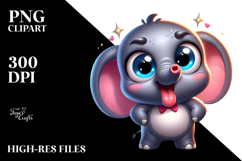 Cartoon Elephant Vector Art PNG Product Image 2