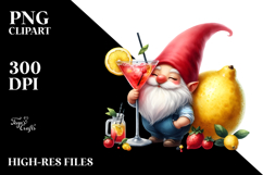Whimsical Gnome Drinking Cocktail PNG Product Image 2