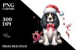 Cute English Springer Spaniel Christmas PNG Product Image 1