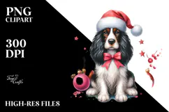 Cute English Springer Spaniel Christmas PNG Product Image 2