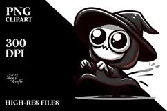 Silly Cartoon Skull Sitting, PNG Product Image 2