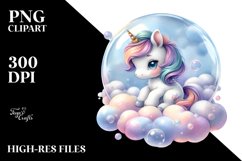 Cute Unicorn Clipart |T-shirt, Mug, Tumbler Product Image 1