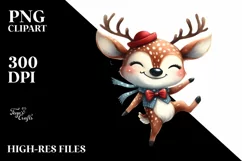 Funny Watercolor Deer Dancing | Sublimation | Clipart Product Image 3