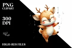 Funny Watercolor Deer Dancing | Sublimation | Clipart Product Image 3