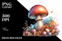 Detailed Pastel Shiny Mushroom PNG Product Image 1