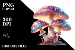 Detailed Pastel Shiny Mushroom PNG Product Image 3