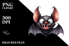 Funny Watercolor Halloween Bat Goofy Smile | Sublimation | Product Image 3