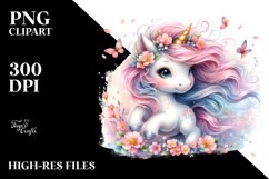 Cute Unicorn Clipart |T-shirt, Mug, Tumbler Product Image 3