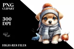 Cute Baby Dog with Big Eyes PNG Product Image 3