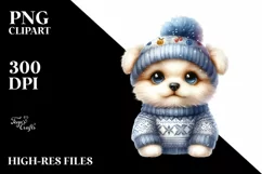 Cute Baby Dog with Big Eyes PNG Product Image 1