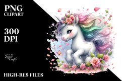 Pastel Unicorn Spring Petals Wind Product Image 3
