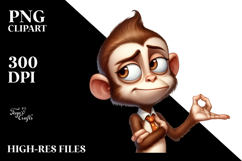 Goofy Monkey with Paint-Like Colors, Transparent PNG Product Image 2