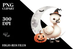 Cute Baby Swan Dressed for Halloween PNG Product Image 2
