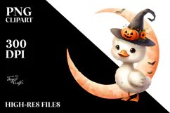 Cute Baby Swan Dressed for Halloween PNG Product Image 2
