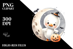 Cute Baby Swan Dressed for Halloween PNG Product Image 2