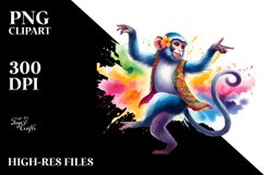 Colorful Monkey Dancing | Sublimation Clipart Product Image 3