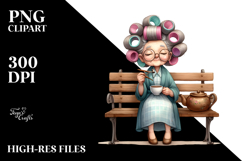 Watercolor Bench Tea Cup | Clipart Product Image 2