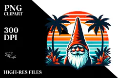 Retro Tropical Gnome Sunset, 20 oz Tumbler Product Image 2