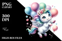 Cute Baby Unicorn Dancing with Balloons Product Image 3