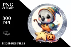 Cute Baby Parrot Dressed for Halloween PNG Product Image 1