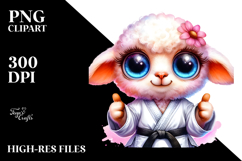 Cute Baby Lamb Karate PNG Product Image 2