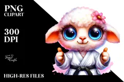 Cute Baby Lamb Karate PNG Product Image 2