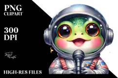Baby Frog with Singer Look PNG Product Image 2