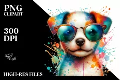 Colorful Puppy Art Clipart Product Image 3
