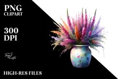 Colorful Vase Heather Watercolor Product Image 1