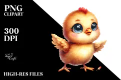 Cute Baby Chicken with Big Eyes | Sublimation | Clipart Product Image 2