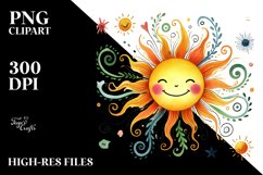 Simple Smiling Sun Sublimation PNG Product Image 2