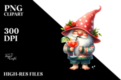 Whimsical Gnome with Cocktail, Transparent PNG Product Image 2