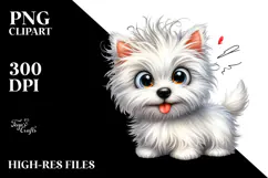 Watercolor West Highland White Terrier, PNG Product Image 2