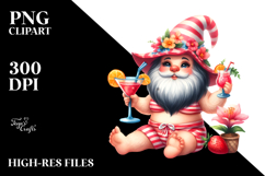 Whimsical Gnome in Beachwear PNG Product Image 2